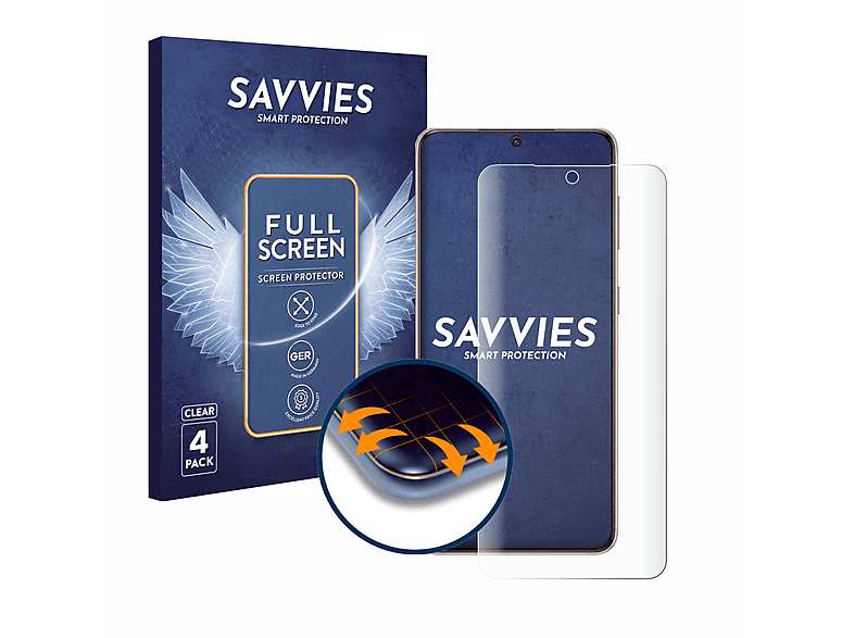 Galaxy Full-Cover 4x S21) Samsung Schutzfolie(für 3D SAVVIES Flex Curved