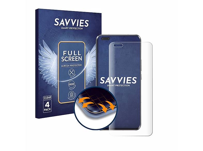 SAVVIES 4x Flex Curved Magic Honor Schutzfolie(für 5 Full-Cover Pro) 3D