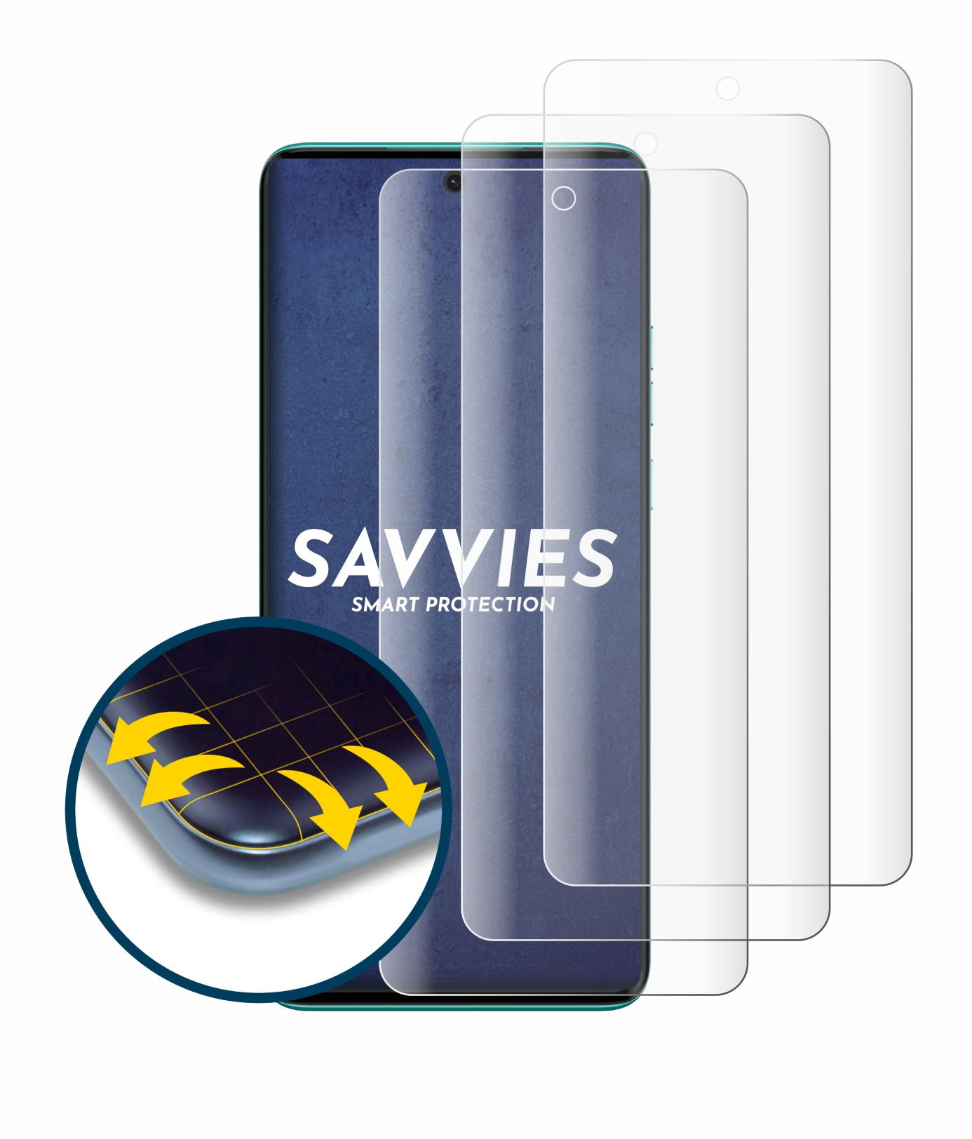 SAVVIES 4x Flex Full-Cover 3D Motorola Schutzfolie(für Neo) Curved 40 Edge