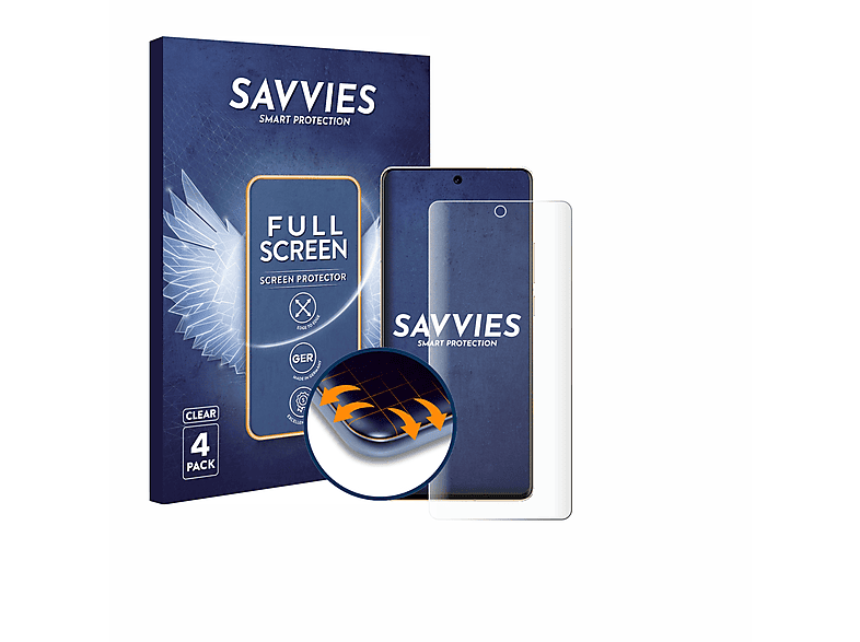 SAVVIES 4x Flex Full-Cover 3D Curved Schutzfolie(für Vivo X100 Pro)