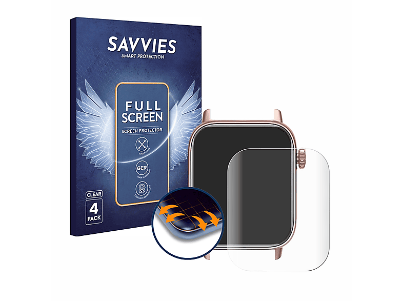 SAVVIES 4x Flex Full-Cover 3D Curved Schutzfolie(für Banlvs G39)
