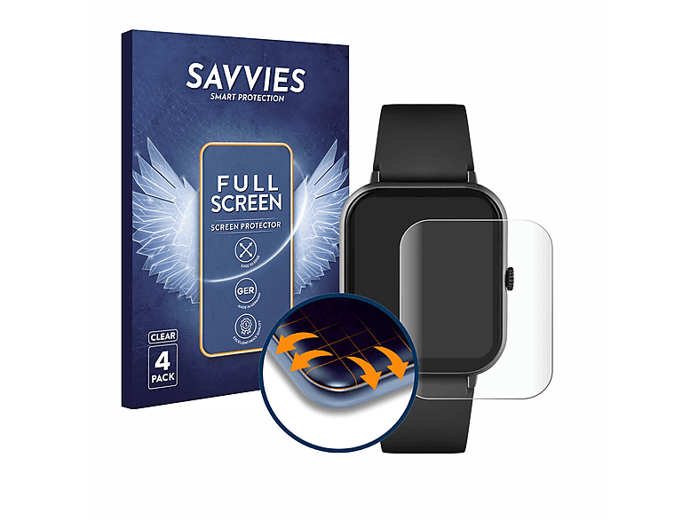 SAVVIES 4x Flex Full-Cover 3D Curved Schutzfolie(für Reflex Active Series 23)
