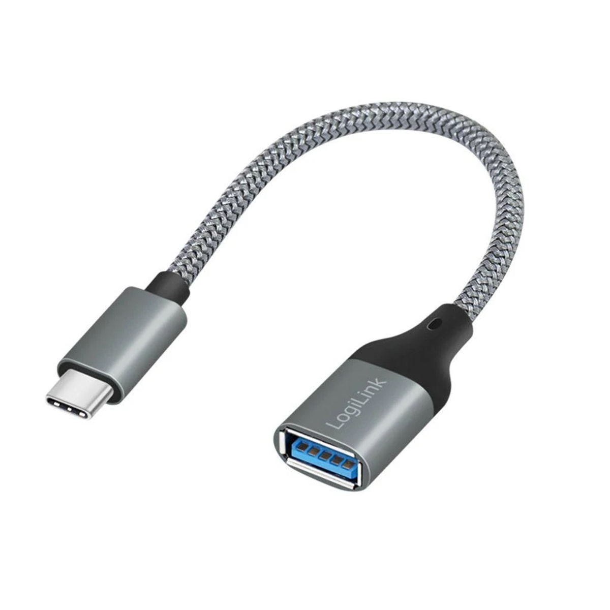 LOGILINK USB Kabel, 15 cm, CU0106, Grau