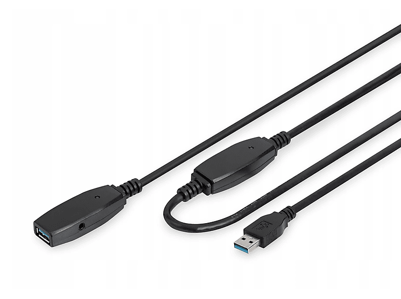 DIGITUS DA-73105, USB-Kabel, 10 m, Schwarz