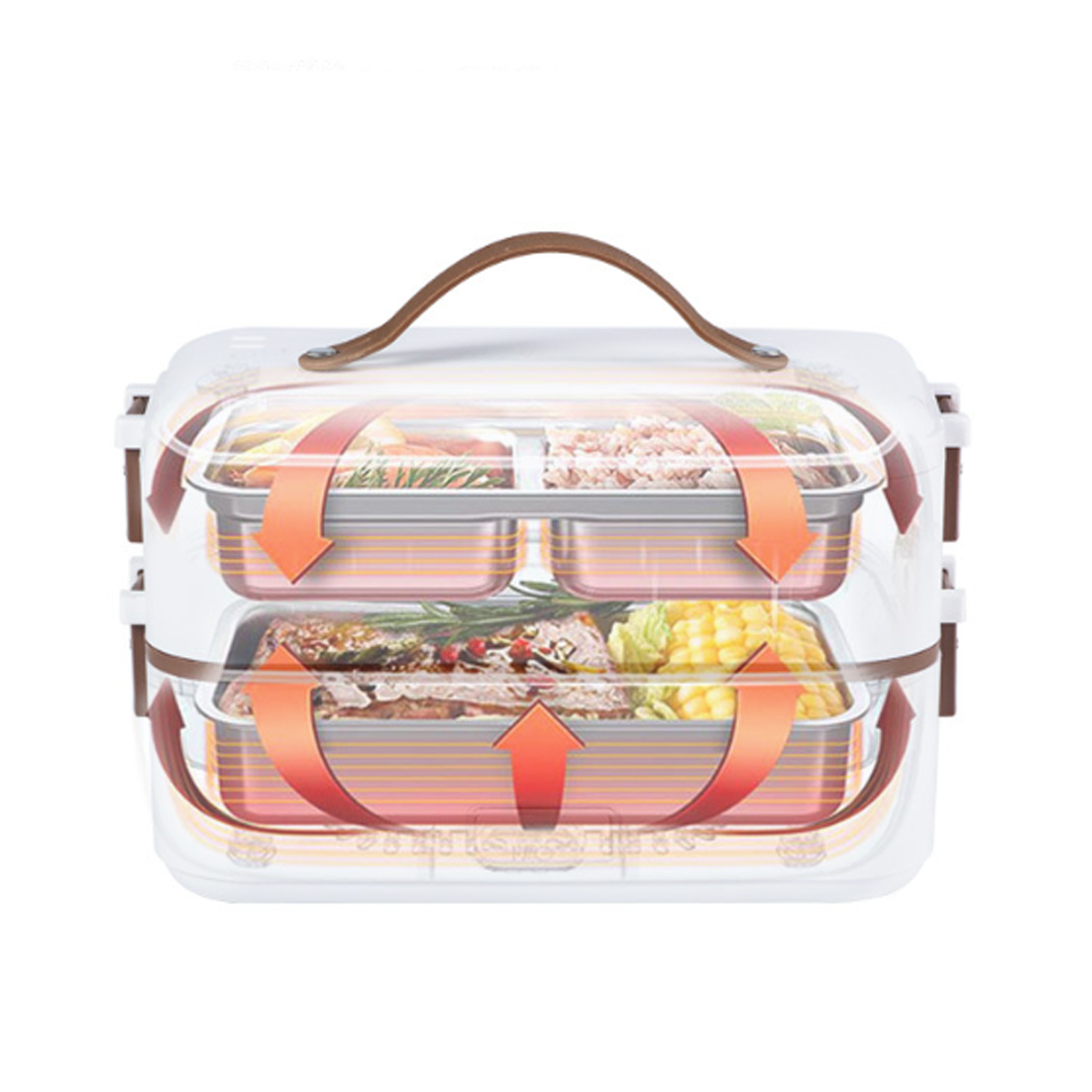 BYTELIKE Pinke beheizte Dämpfen und - Frische Brotdose Lunchbox auf Geschmackserhalt Knopfdruck