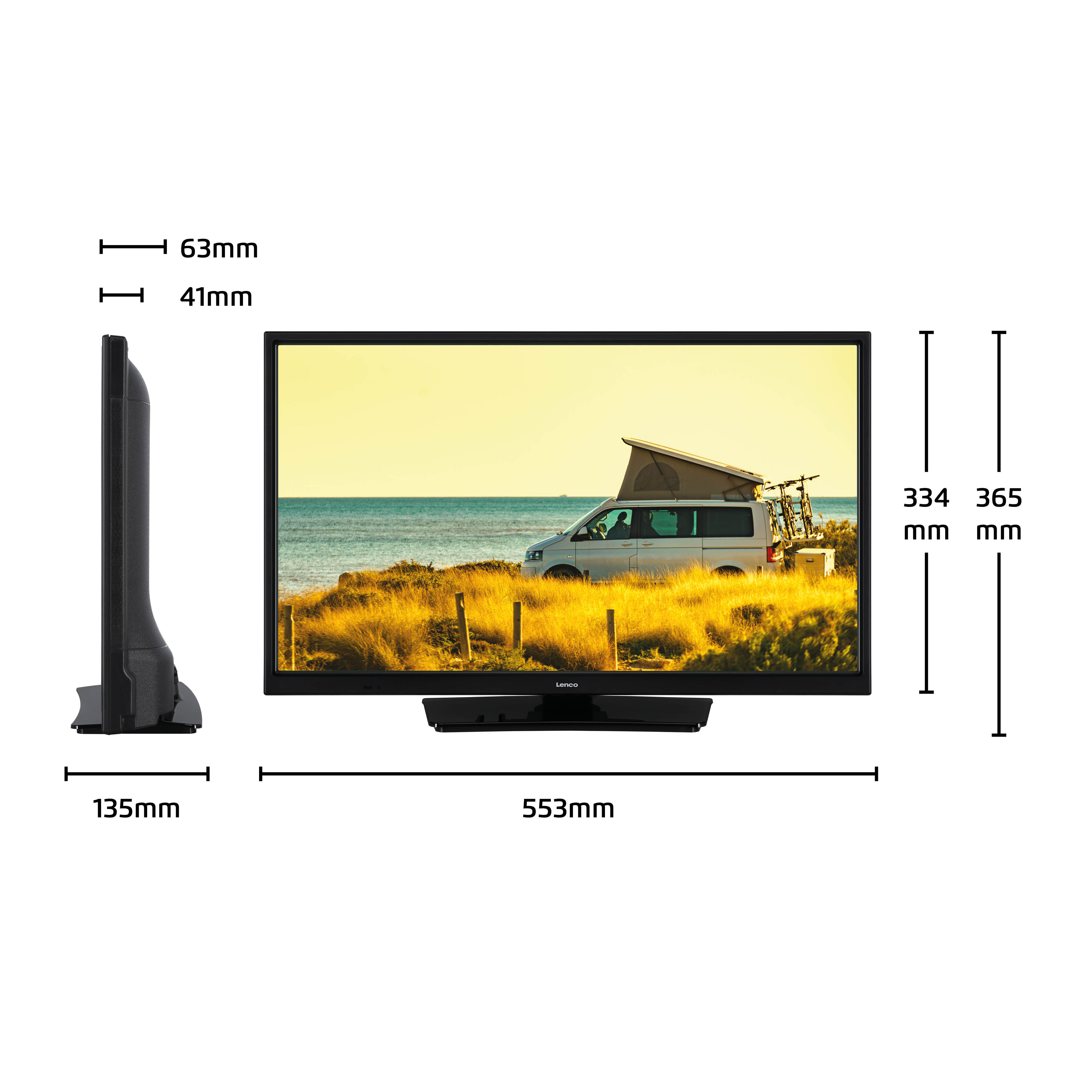 HD, LED-2463BK - Android) / LENCO cm, LED Zoll 24 Fernseher - 61 TV Bluetooth (Flat, mit