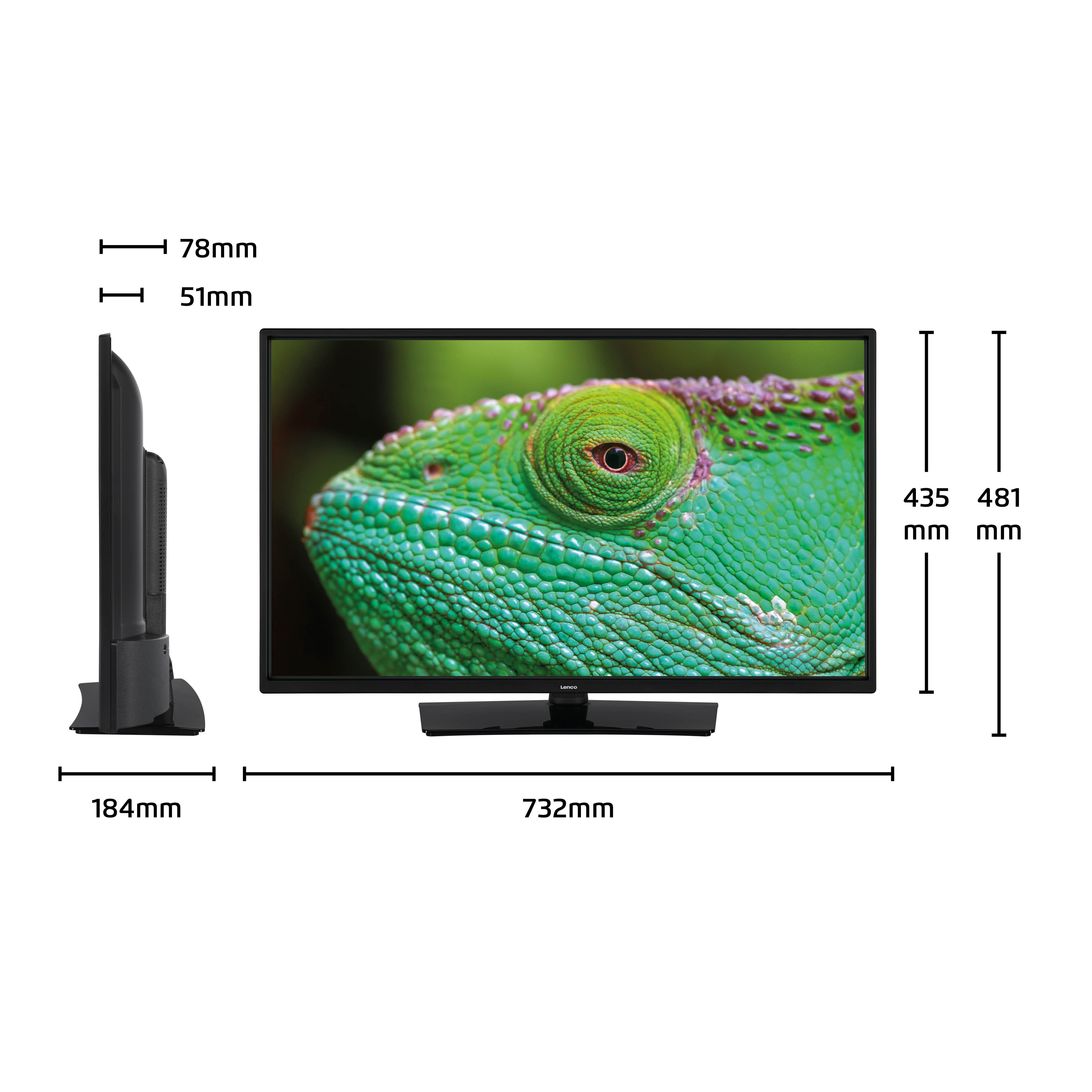 (Flat, HD, cm, Android) mit / 80 LED-3263BK Fernseher - Bluetooth SMART LED 32 TV, Zoll - TV LENCO