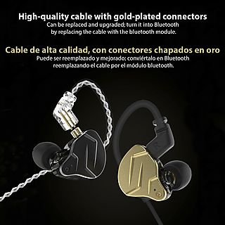 Auriculares de botón - DAM ELECTRONICS Híbridos in-ear ZSN PRO X alta fidelidad.1 controlador armadura balanceada +1 controlador dinámico, Intraurales, Negro