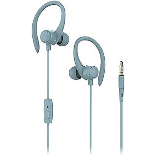 Auriculares de botón - DAM ELECTRONICS Deportivos S07 con cable, máxima sujeción. Micro y botón de control incorporado., Intraurales, Verde Militar