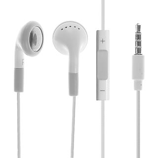 Auriculares de botón - DAM ELECTRONICS Manos libres compatibles con iPhone, con micrófono y control de volumen. Con cable, Intraurales, Blanco