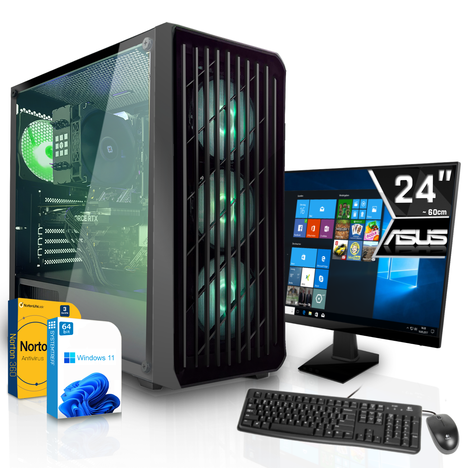 SYSTEMTREFF Gaming Komplett AMD 512 Komplett PC 16 5600, Nvidia RTX Prozessor, 5600 GB RAM, mit 8GB, GB GB 8 3050 Ryzen mSSD, 5