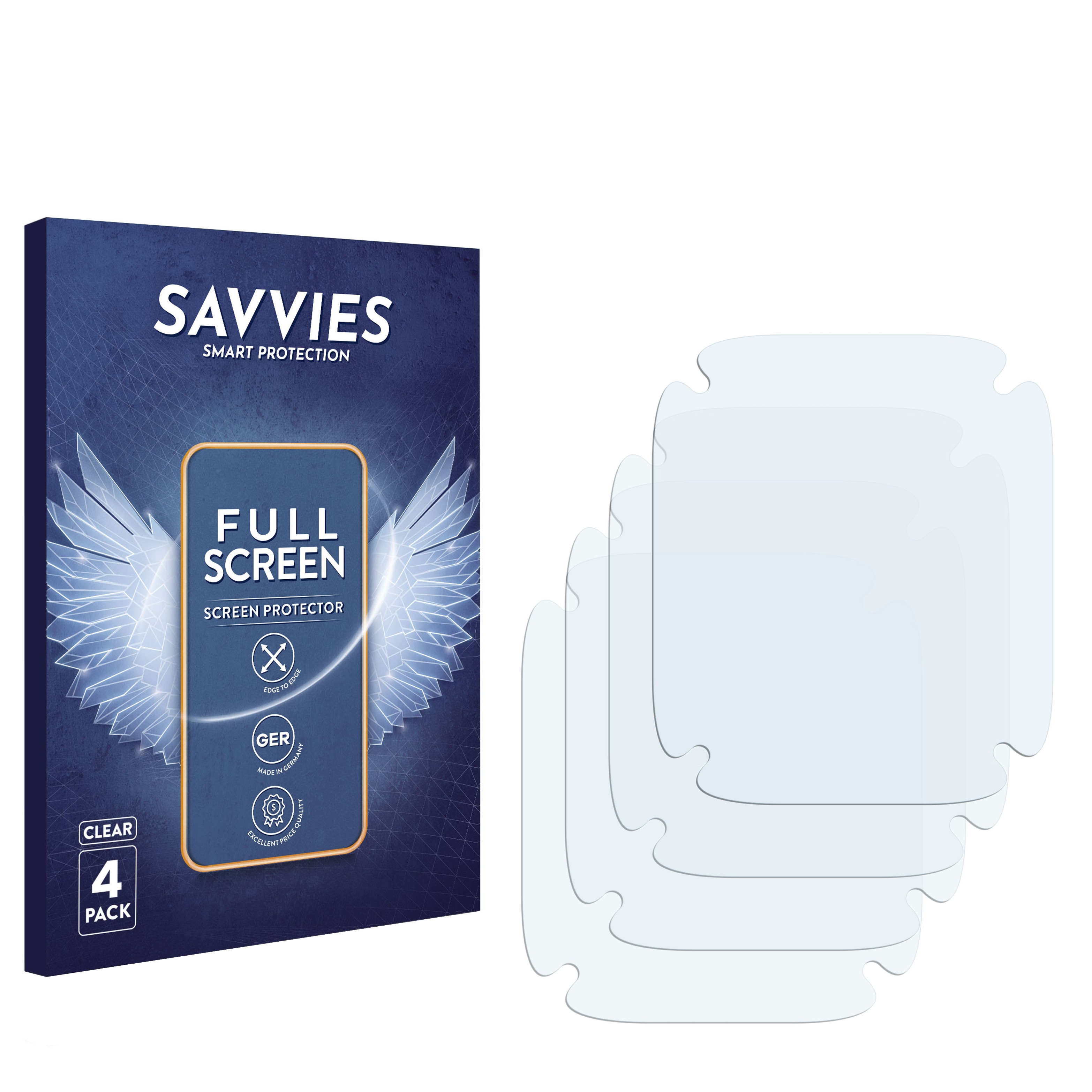 SAVVIES 4x Flex 5 (40 mm)) Schutzfolie(für Apple Watch 3D Full-Cover Series Curved