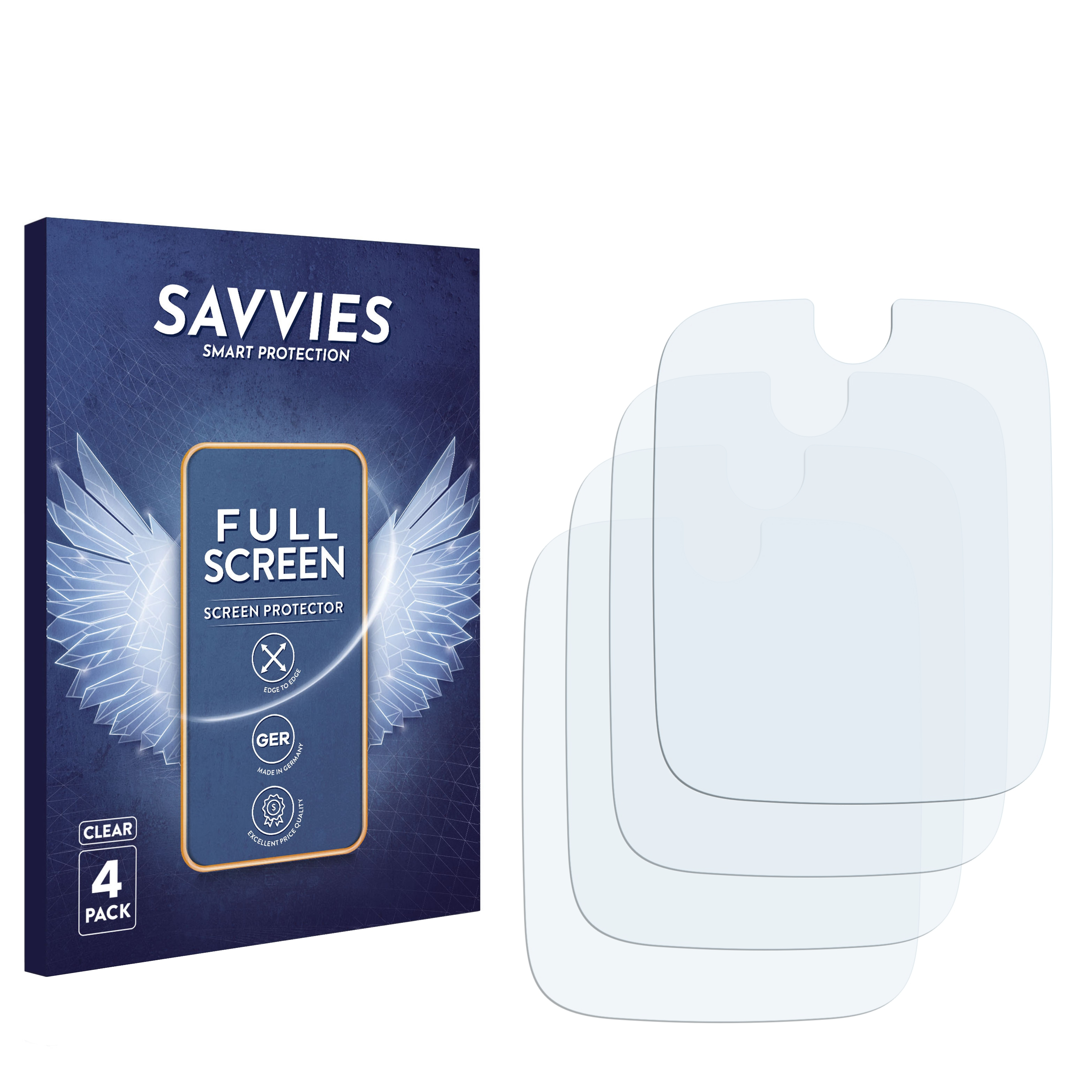 SAVVIES 4x Flex Full-Cover X4) Curved Schutzfolie(für 3D Xplora