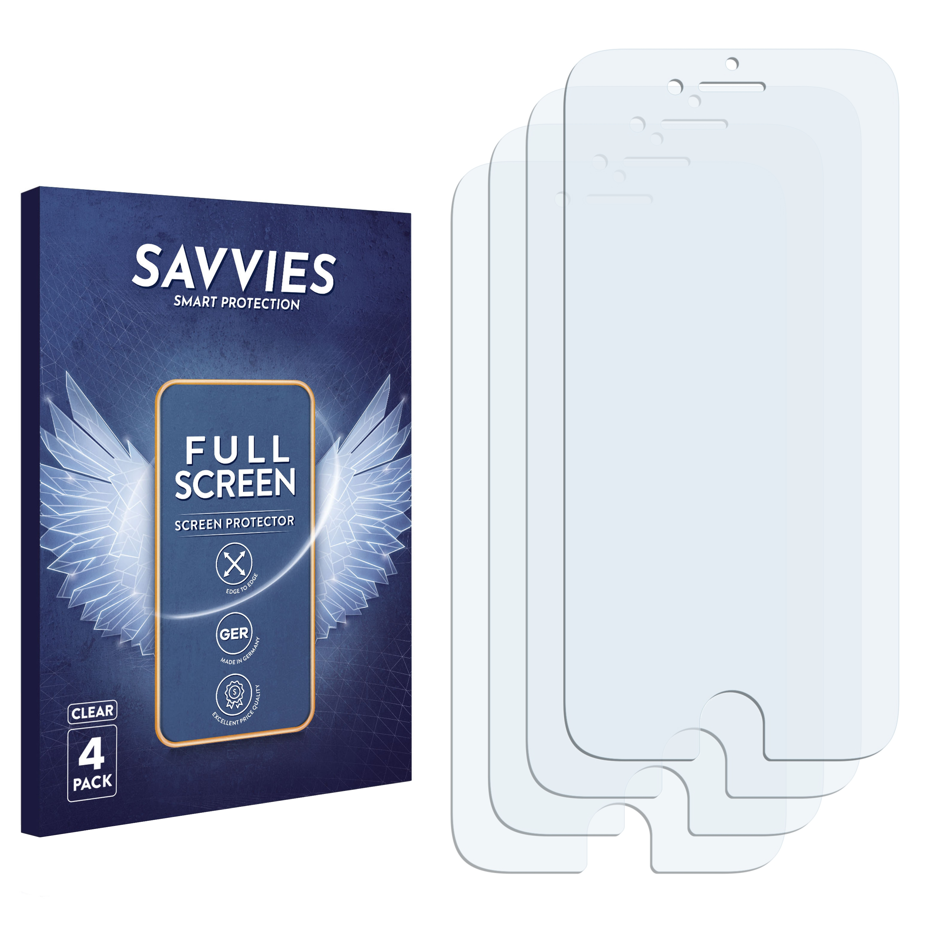 Schutzfolie(für SAVVIES iPhone 2 2020) Full-Cover Curved 3D SE Flex Apple 4x