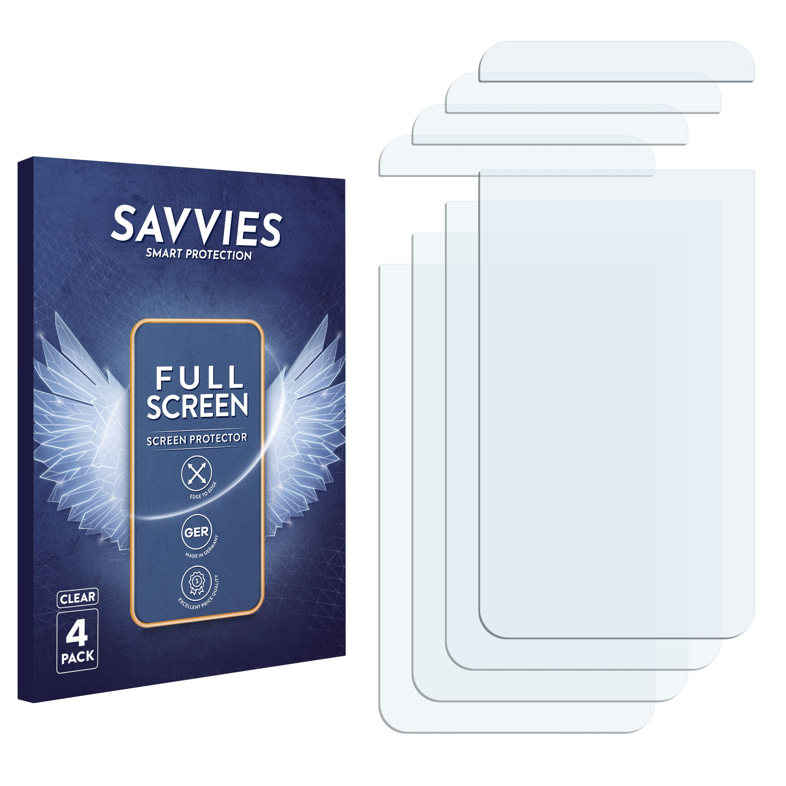 Flex SAVVIES Pixel Full-Cover 8) 4x Schutzfolie(für Curved Google 3D