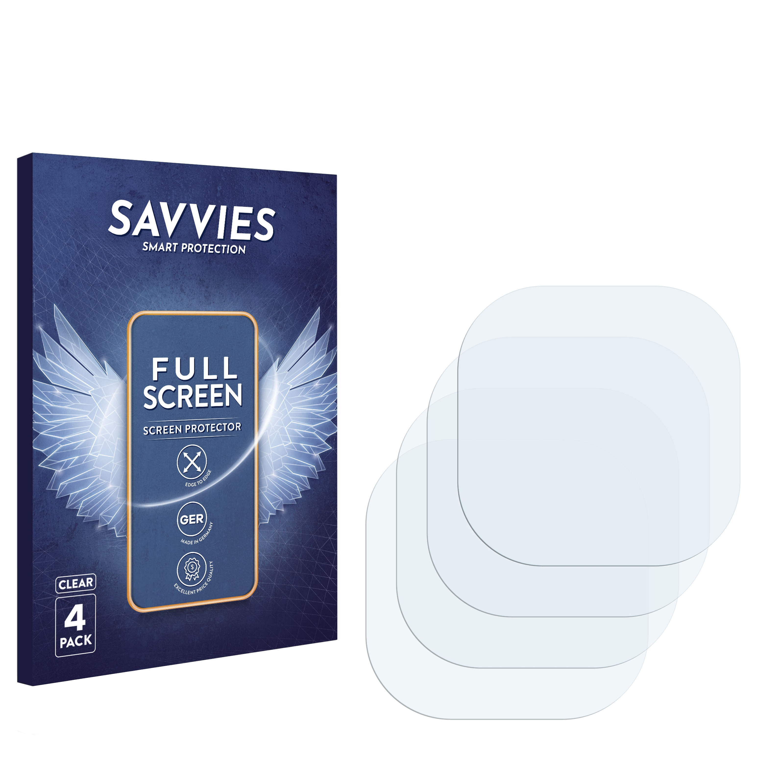 SAVVIES 4x Flex Curved Schutzfolie(für Fitbit 4) Versa 3D Full-Cover