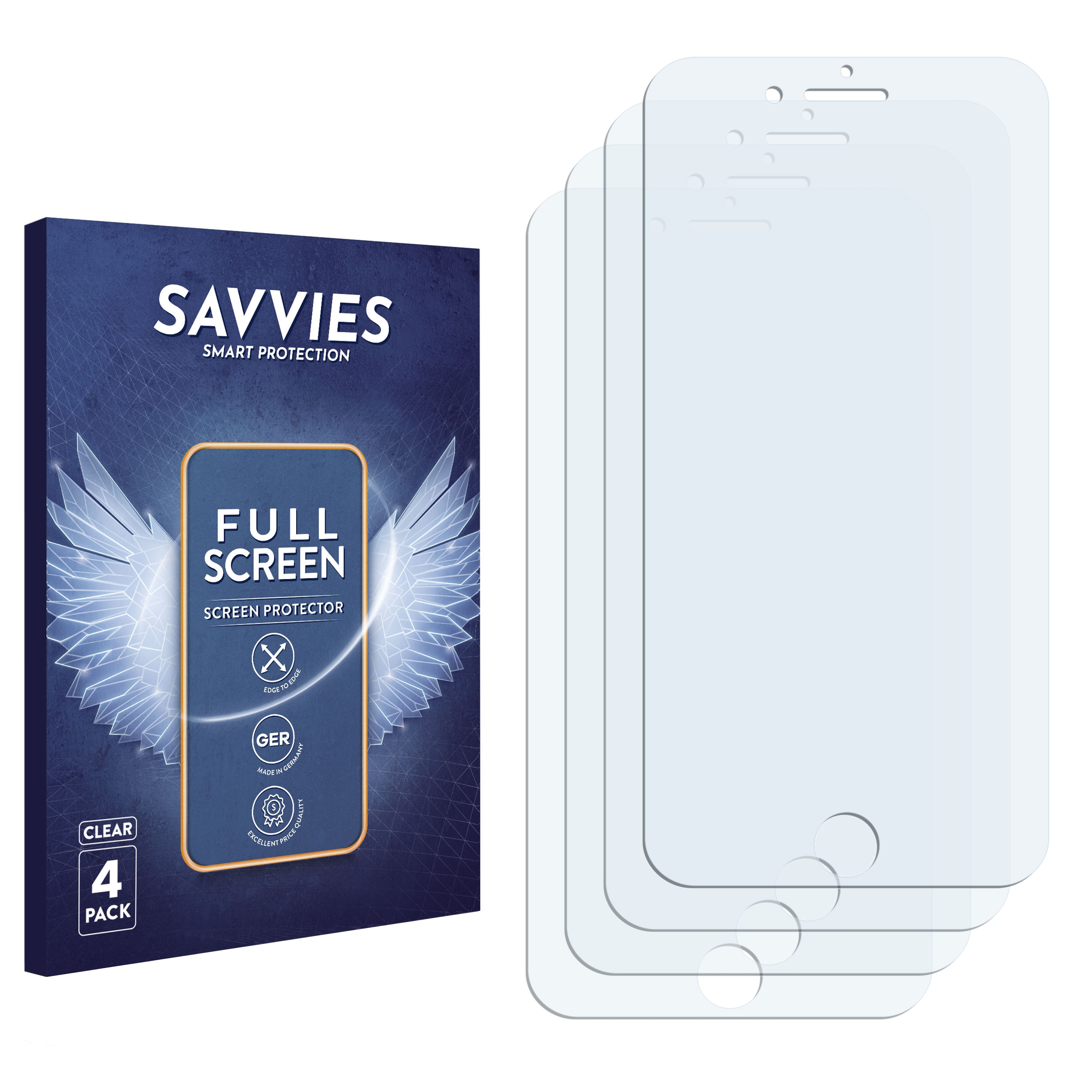7 Plus) Schutzfolie(für SAVVIES 3D 4x Apple Curved iPhone Flex Full-Cover