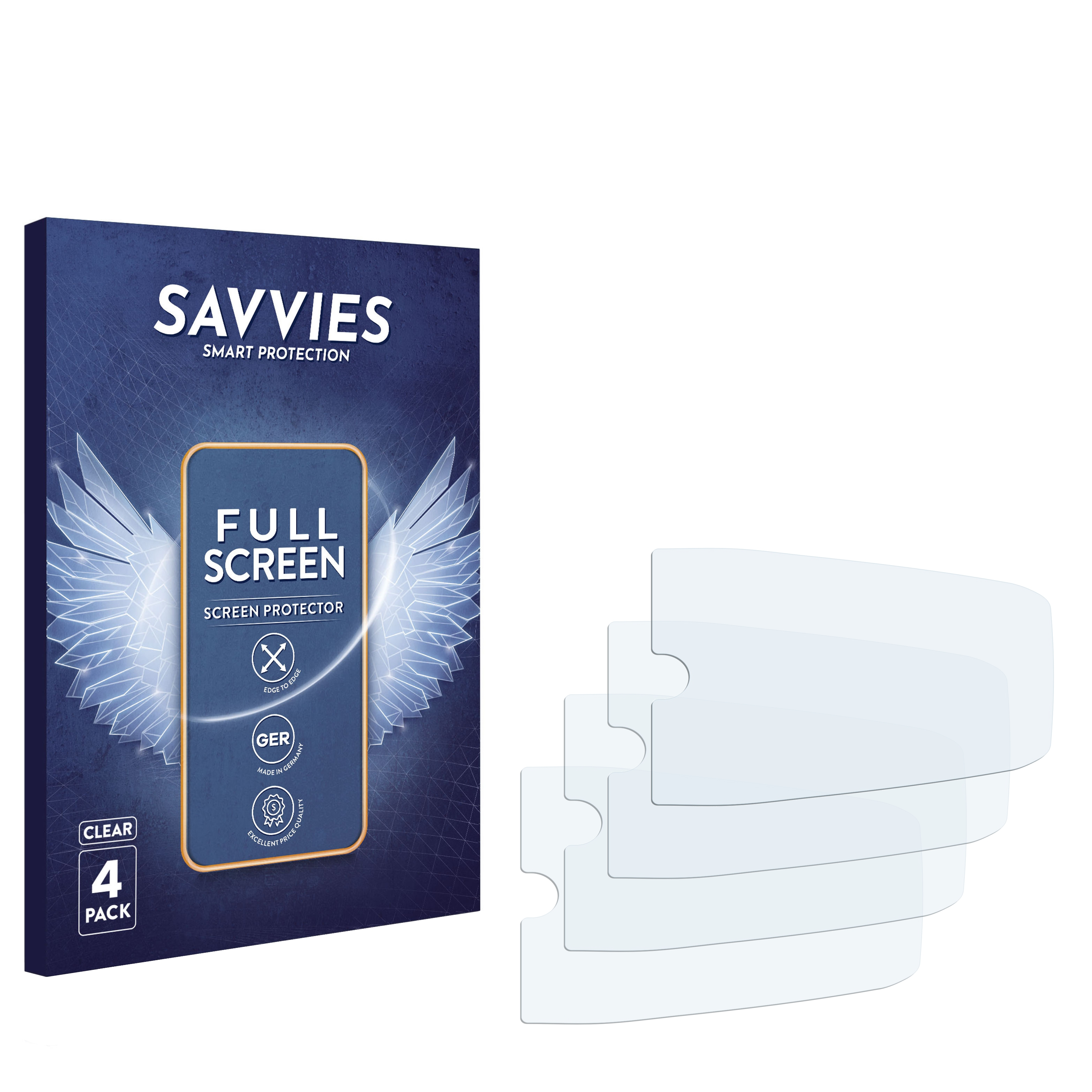 SAVVIES 4x 3D Full-Cover Curved Flex Yamaha Schutzfolie(für Display LCD-A 2019)