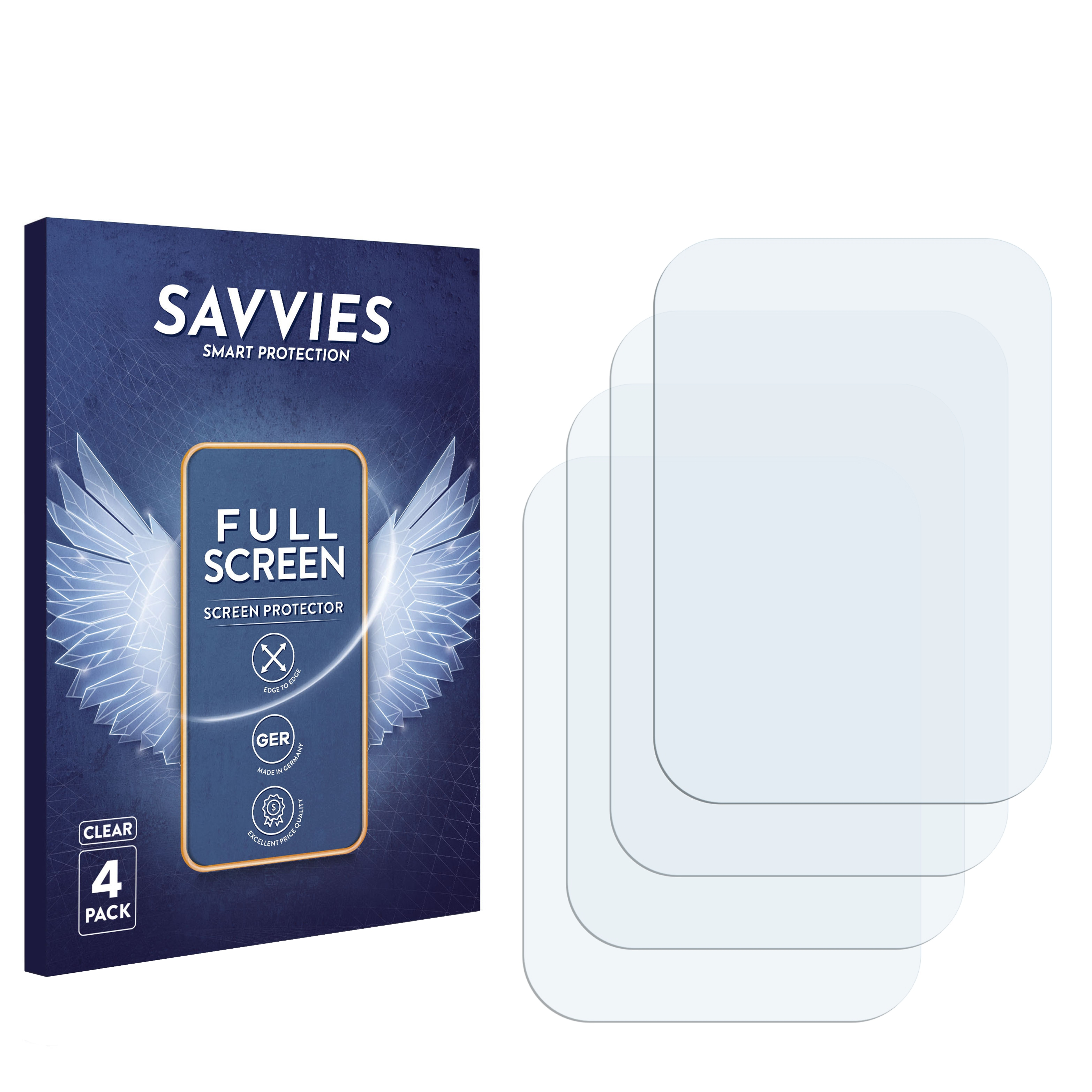 SAVVIES 4x 2) Schutzfolie(für Huawei Curved Watch Flex 3D Full-Cover Fit