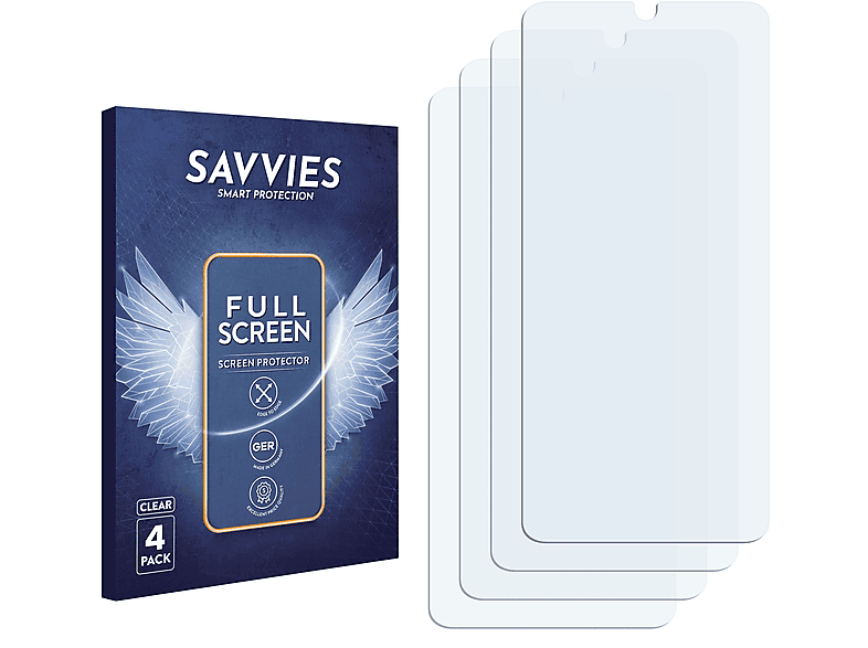 SAVVIES 4x Flex Full-Cover 3D Curved Schutzfolie(für Huawei P30 Pro New Edition)