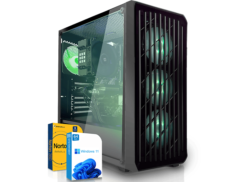 SYSTEMTREFF Gaming Intel Core i5-11400, Windows 11 Pro, Gaming PC mit Intel® Core™ i5 Prozessor, 16 GB RAM, 512 GB mSSD, 0 GB HDD, NVIDIA GeForce® GTX 1650, 4 GB