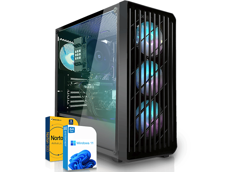 SYSTEMTREFF Pro Gaming AMD Ryzen 5 5600, Windows 11 Pro, Gaming PC mit AMD Ryzen™ 5 Prozessor, 16 GB RAM, 1000 GB mSSD, AMD Radeon™ RX 7600S