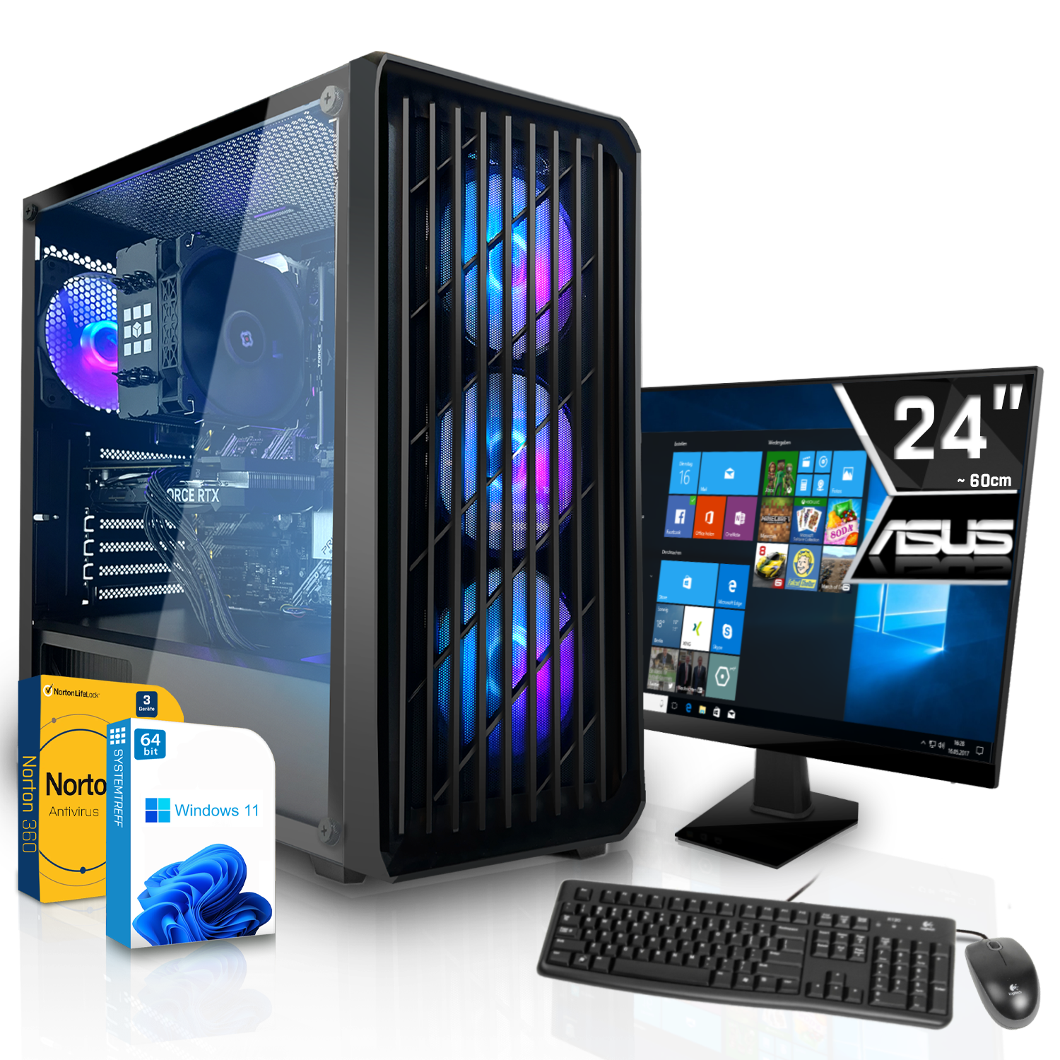 GB Komplett Gaming 8 3060 16 Intel Prozessor, RTX i5-12600K 1000 mit i5-12600K, GDDR6, Komplett Core Nvidia RAM, GB mSSD, SYSTEMTREFF GeForce GB 8GB PC