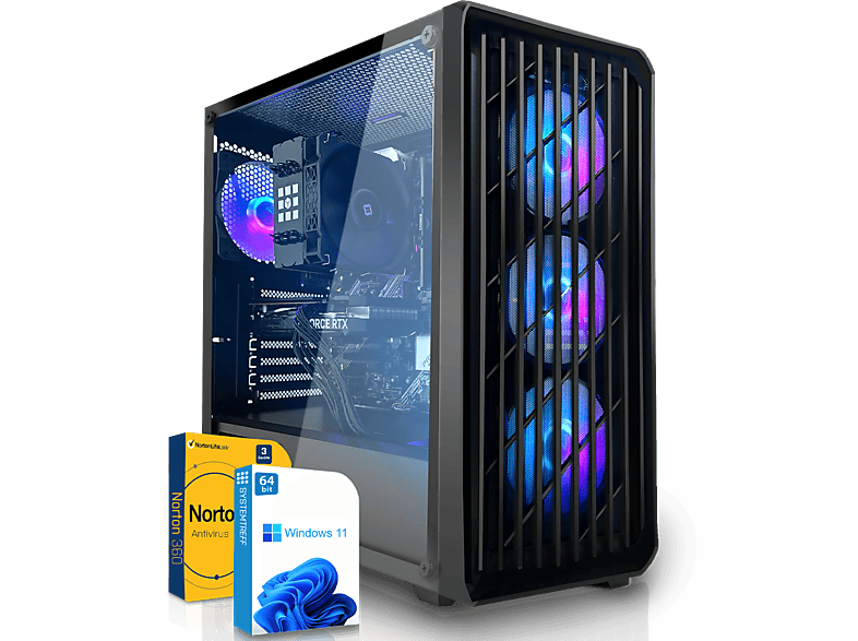 SYSTEMTREFF Gaming AMD Ryzen 3 4100, Windows 11 Pro, Gaming PC mit AMD Ryzen™ 3 Prozessor, 16 GB RAM, 512 GB mSSD, AMD Radeon™ RX 6400