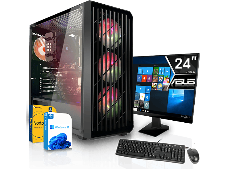 SYSTEMTREFF Office Komplett AMD Ryzen 5 7600, Komplett PC mit 7600 Prozessor, 16 GB RAM, 512 GB mSSD, AMD Radeon Graphics, 2 GB