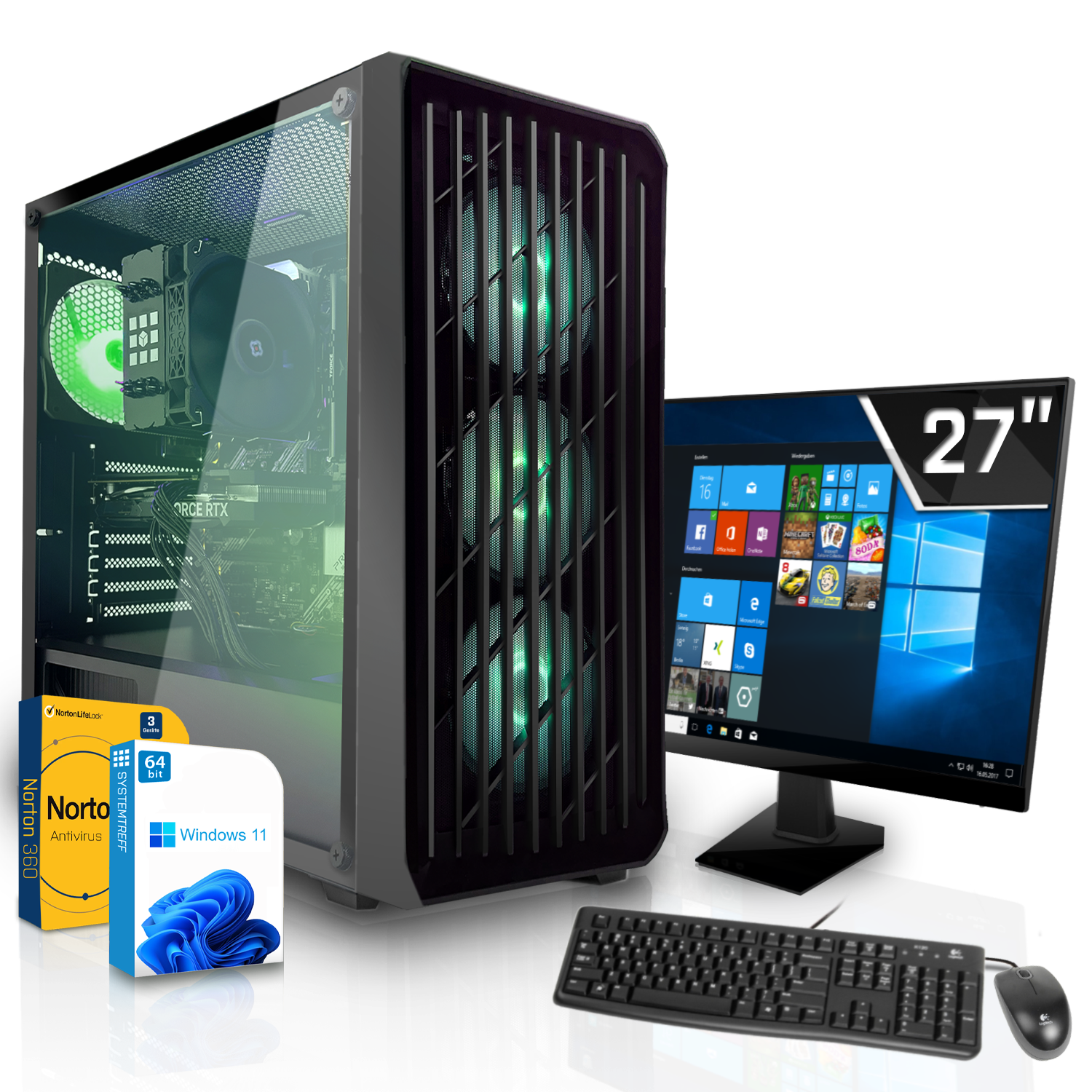 SYSTEMTREFF Gaming Komplett GeForce 16 4500, 4500 GDDR6 5 Prozessor, 8 AMD RAM, Nvidia Komplett GB GB RTX GB DLSS Ryzen mit 4060 PC 8GB 3, mit mSSD, 512
