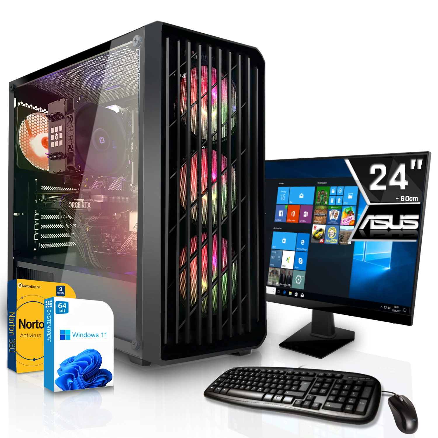 SYSTEMTREFF Gaming Komplett AMD Ryzen AMD 4650G 4650G, Prozessor, Radeon RAM, RX 4 PRO GB mit - 7 PC Core, Vega 512 mSSD, PRO GB Komplett 8 GB 5