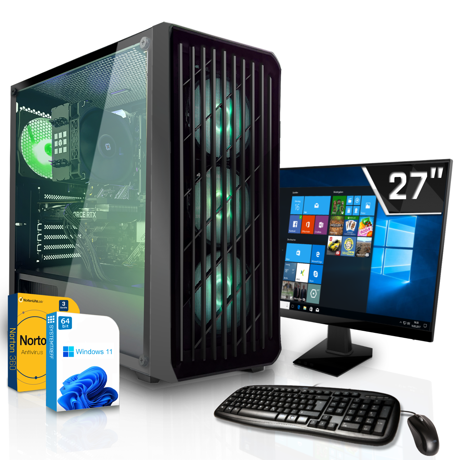SYSTEMTREFF Gaming Komplett Radeon PRO mit Core, Prozessor, Ryzen Komplett AMD - Vega GB 512 7 5 GB 4 GB PC AMD RAM, 8 RX PRO mSSD, 4650G 4650G
