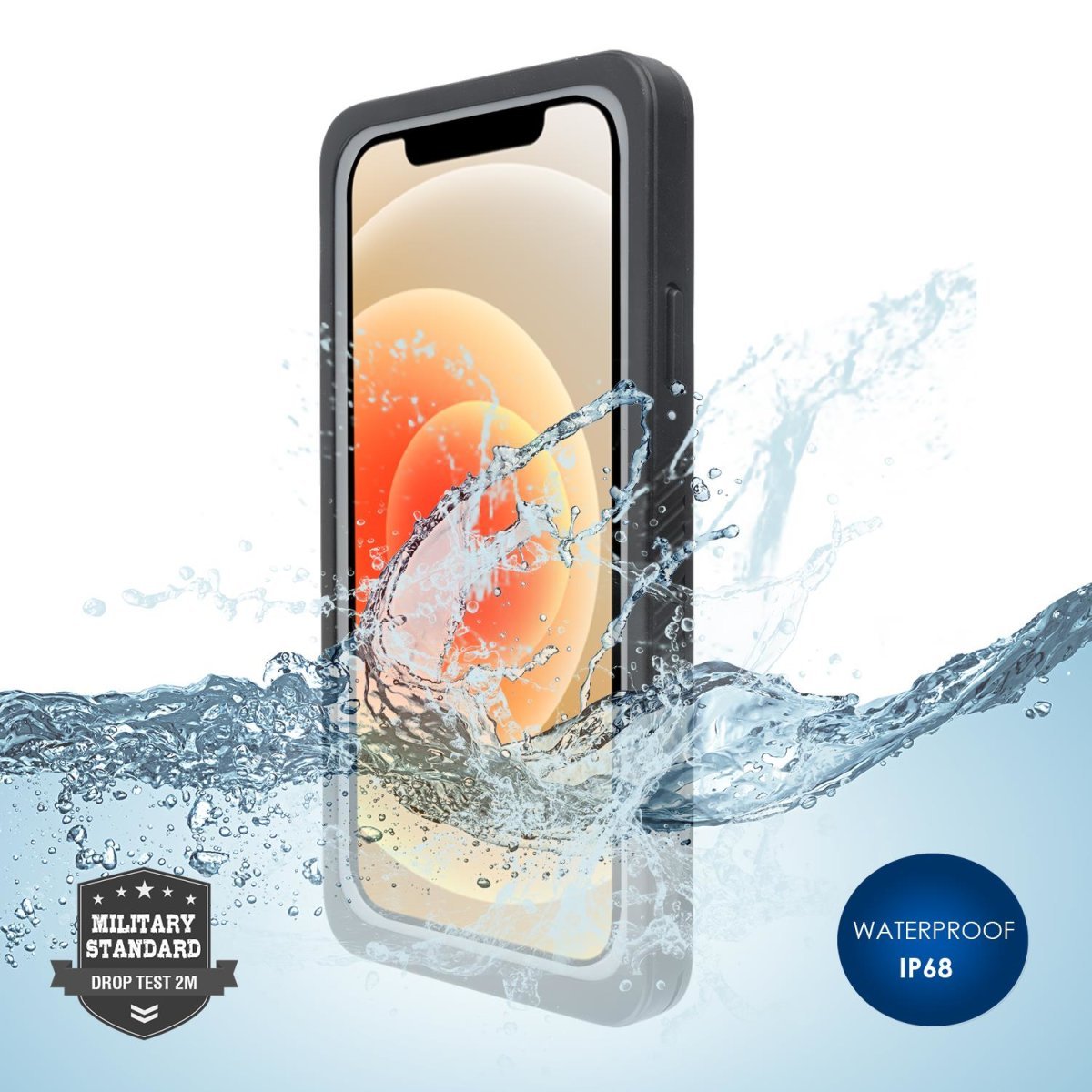 4SMARTS 12 4S467652, Mini, iPhone Unterwasserschutzhülle, schwarz Apple, | transparent