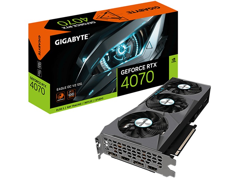 GIGABYTE GeForce RTX 4070 EAGLE OC V2 12G (NVIDIA, Grafikkarte)