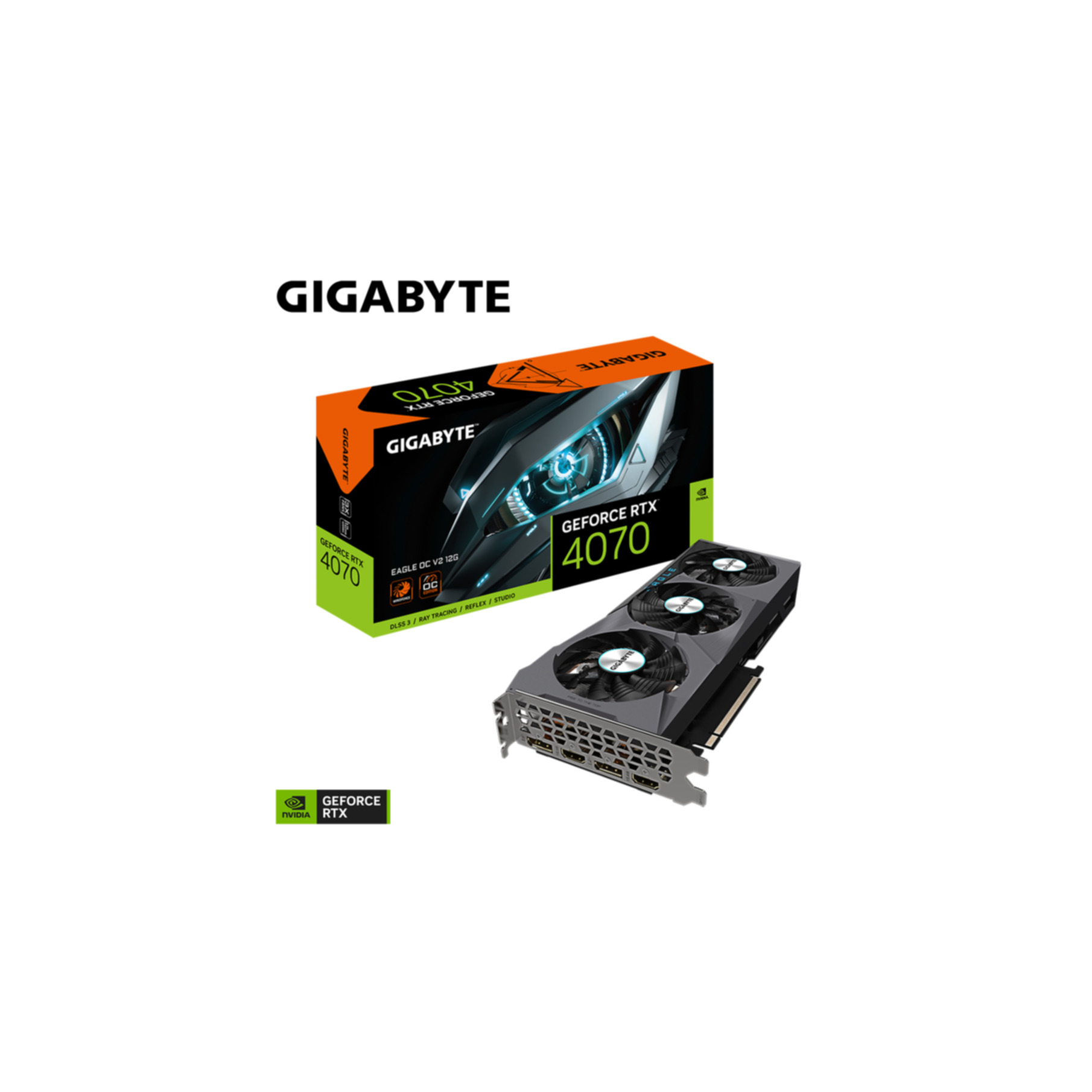 GIGABYTE GeForce RTX 4070 (NVIDIA, 12G EAGLE OC Grafikkarte) V2