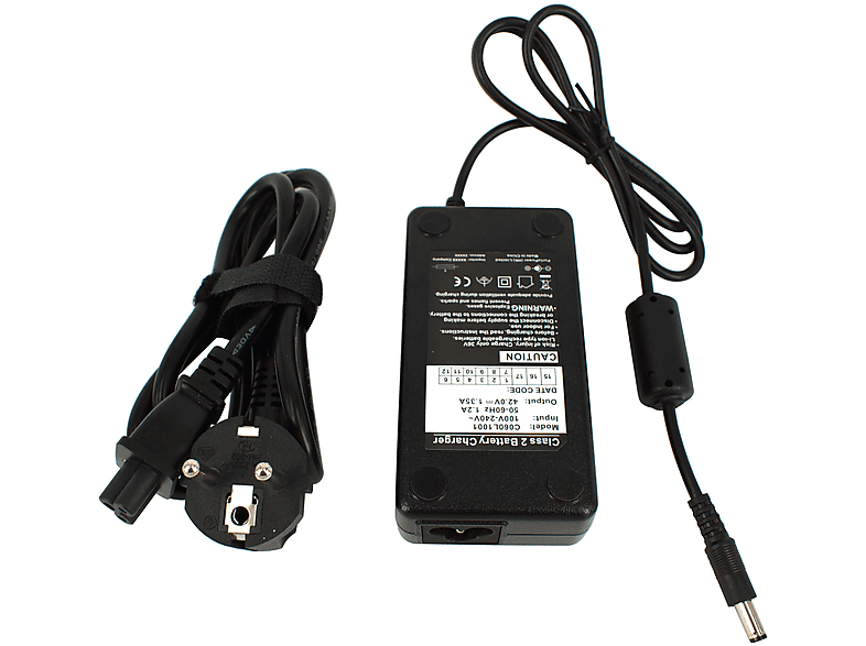 PowerSmart 42V Ladegerät DC 2.1 Netzteil für 36V Akku Lithium-Ionen für
