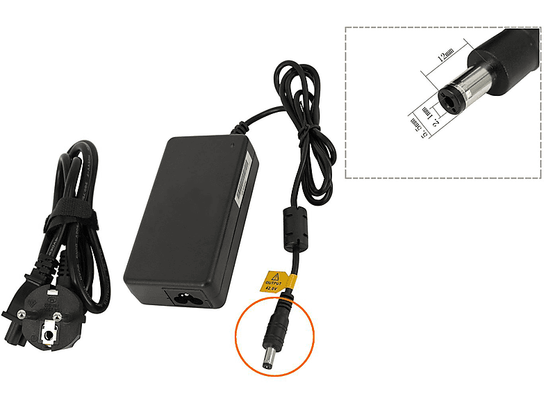 PowerSmart® 42V 2A eRider Ladegerät Netzteil für Akku 36V Lithium Ionen für ACK4201 C060L1001