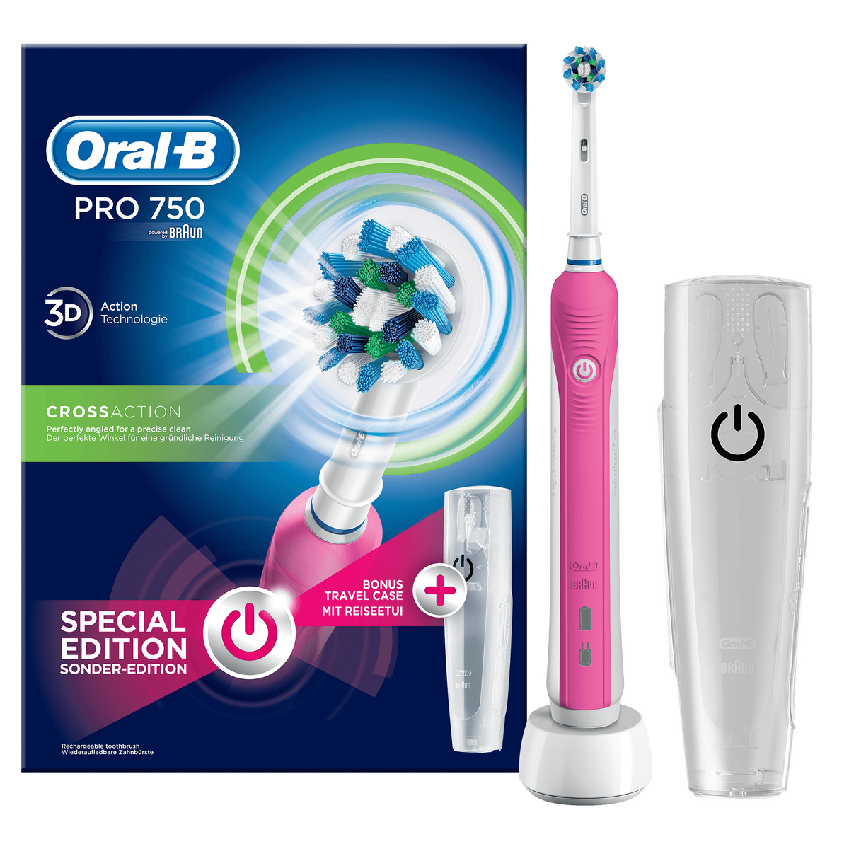 ORAL-B PRO 750 Elektrische Zahnbürste Rosa