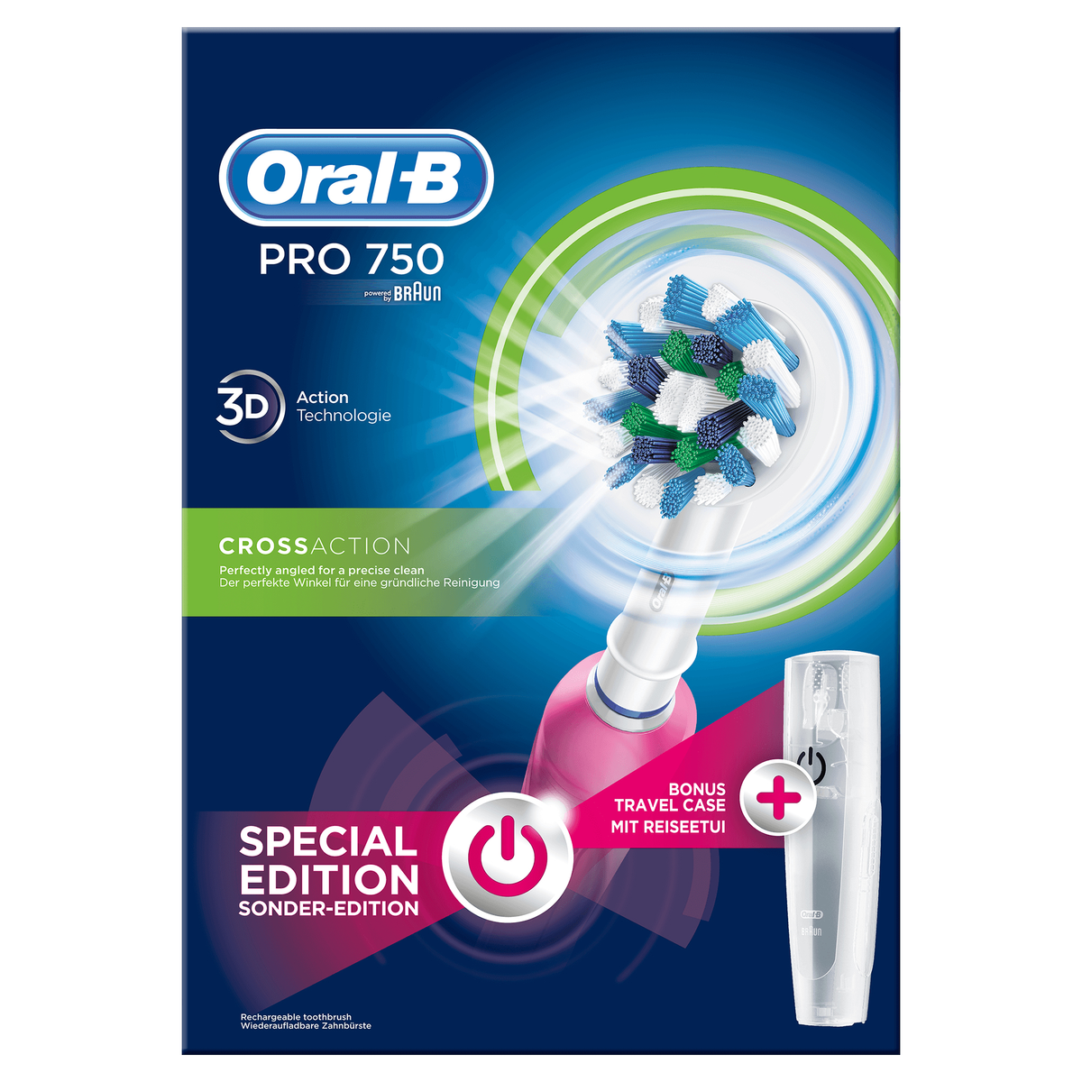 ORAL-B PRO 750 Elektrische Zahnbürste Rosa