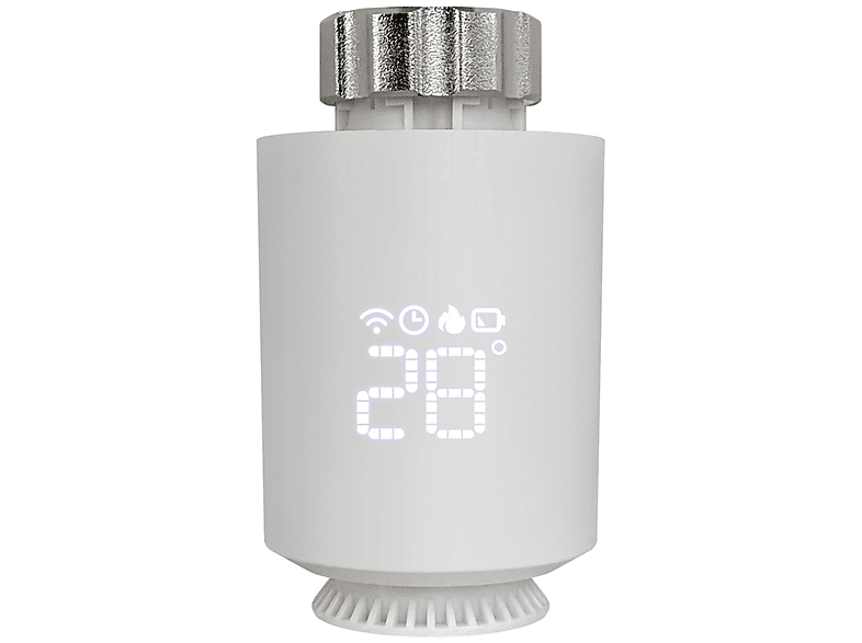 SHAOKE Thermostat intelligentes Heizungsventil Temperaturregelventil Mobile APP-Steuerung Thermostat, Weiß