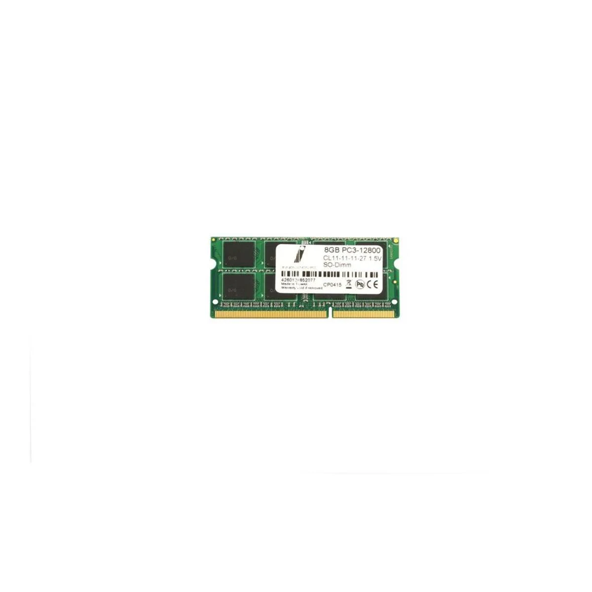 Piccolo modulo RAM con circuito stampato verde.