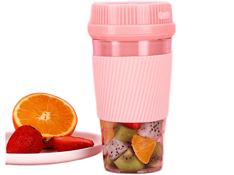 UWOT Rosa Portable Juice Extractor350ml : USB lange Lebensdauer, PC-Material, 37W,12000rpm/min Entsafter, Rosa