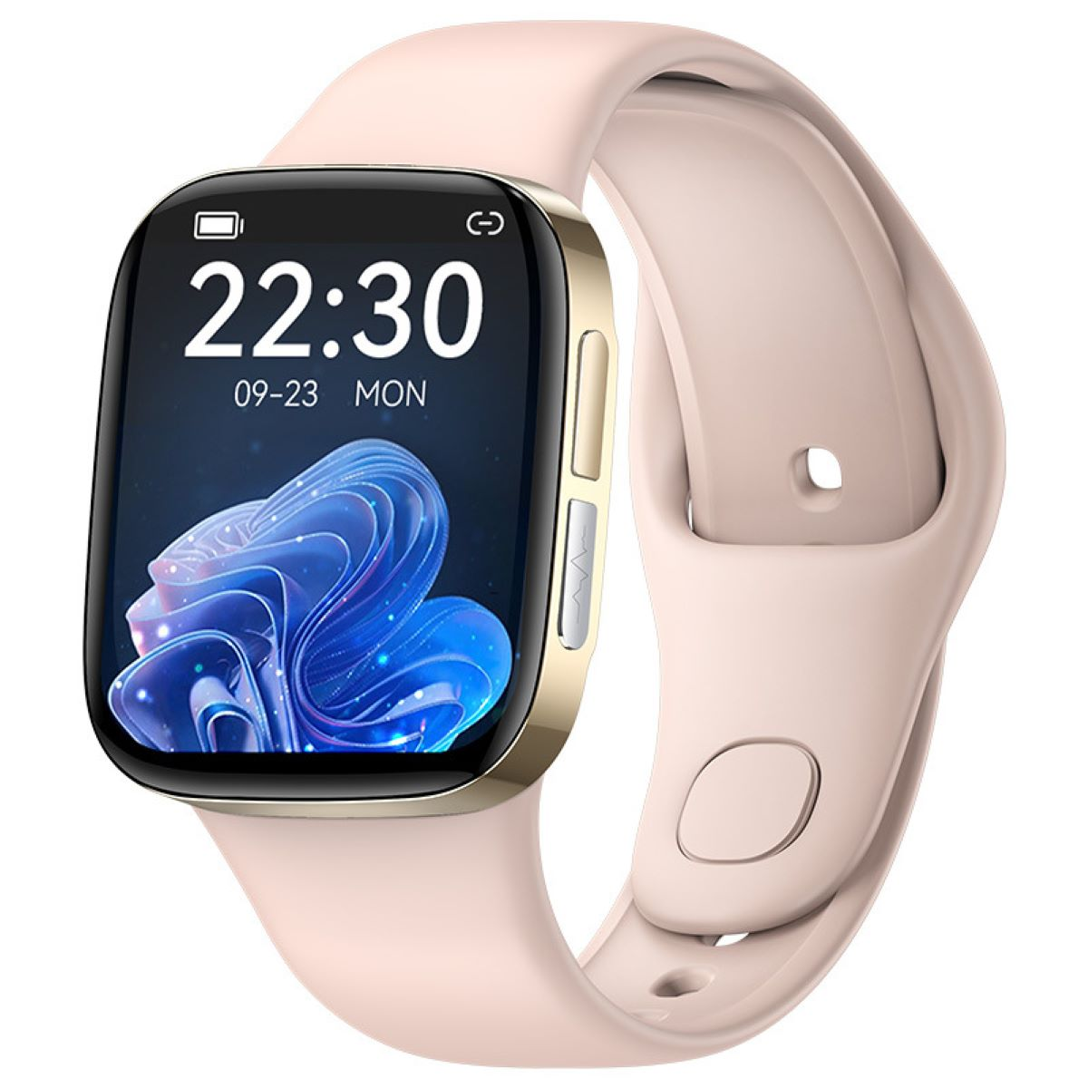 Bluetooth-Anrufe Smartwatch LACAMAX Gold Gesundheitsüberwachung, Smartwatch Pinke 165-225 Silicone, mm, -
