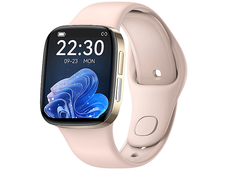 LACAMAX Pinke Smartwatch - Gesundheitsüberwachung, Bluetooth-Anrufe Smartwatch Silicone, 165-225 mm, Gold