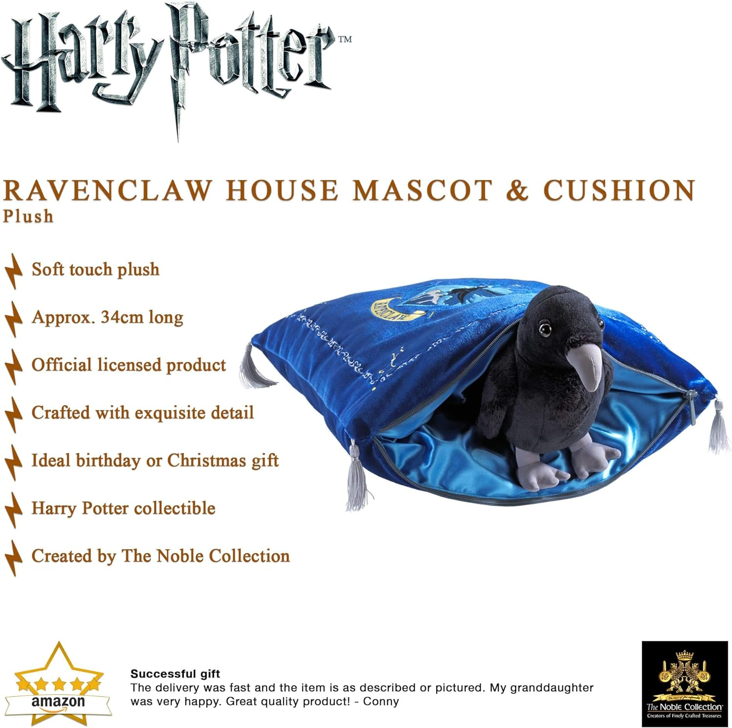 NOBLE COLLECTION Harry Mascot bunt Potter Ravenclaw House Plüschfigur mit Plüschfigur Kissen