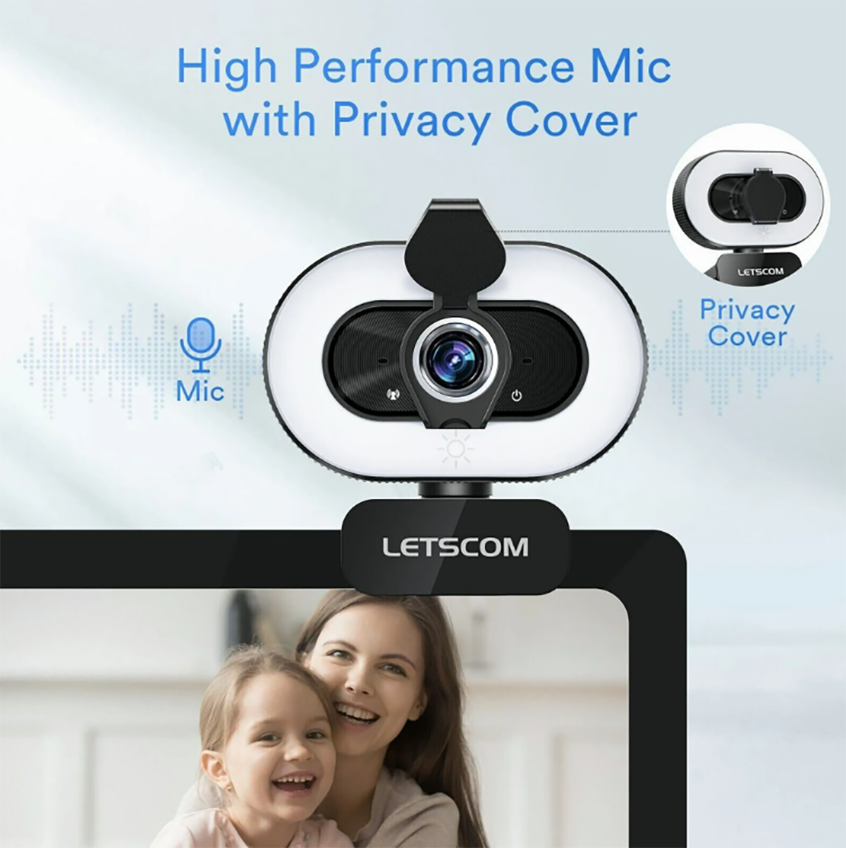 Drehung LINGDA Webcam Computer 1080P mit Mikro HD 360° Schwarz,Full USB Full T3601 Webcam HD-Webcam