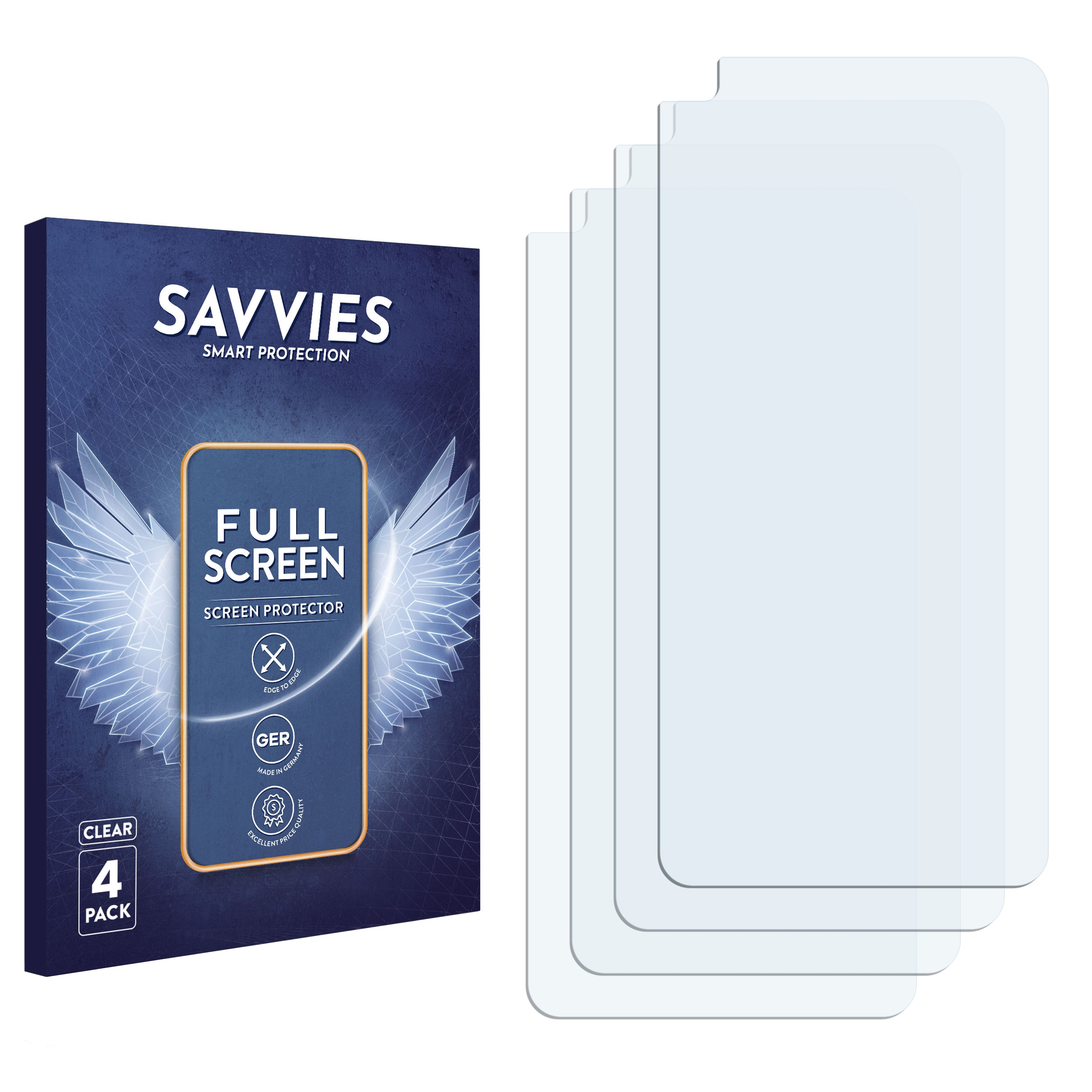 SAVVIES 4x Flex Full-Cover Pro) 3D Curved OnePlus 8 Schutzfolie(für