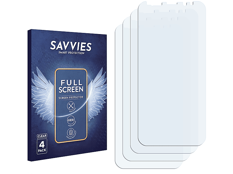 SAVVIES 4x Flex Full-Cover Samsung Plus) Curved S9 Galaxy Schutzfolie(für 3D