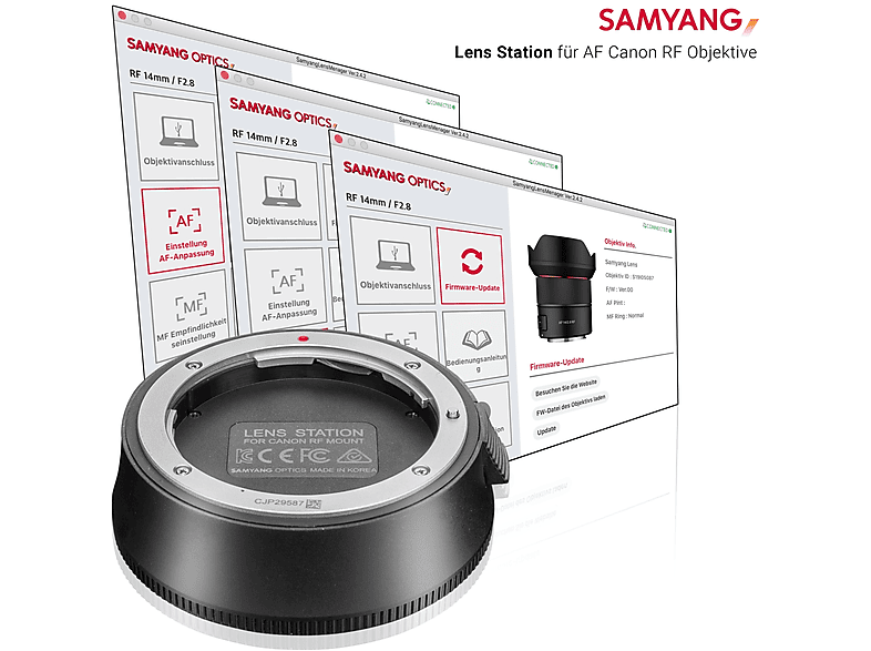 SAMYANG Lens Station für AF Canon RF Mount Objektive 22 Millimetres (Lens Manager für Canon EF-Mount, Schwarz)