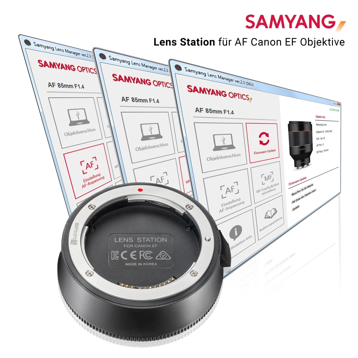 Lens für SAMYANG Manager (Lens AF Objektive EF-Mount, 0 Canon Canon Schwarz) millimetres für Station EF